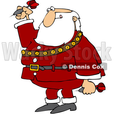 Royalty-Free (RF) Clipart Illustration of a Santa Biting His Lip And Playing Darts © djart #101258