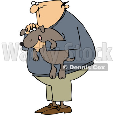 Royalty-Free (RF) Clip Art Illustration of a Man Holding His Dog © djart #1050680