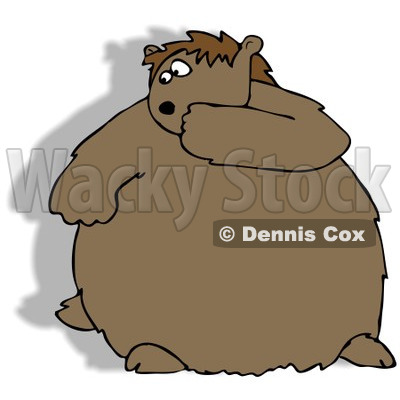 Royalty-Free (RF) Clip Art Illustration of a Chubby Groundhog Looking Back 