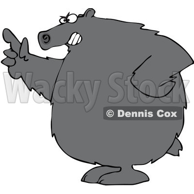 Royalty-Free Vector Clip Art Illustration of a Mad Bear Pointing © djart #1052984