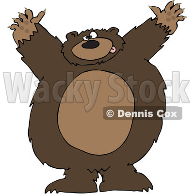 Royalty-Free Vector Clip Art Illustration of a Big Brown Bear Attacking © djart #1052986