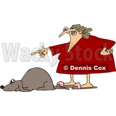 Royalty-Free Vector Clip Art Illustration of an Angry Woman Yelling At A Scared Dog © djart #1052994
