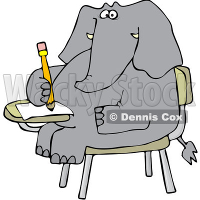 Royalty-Free Vector Clip Art Illustration of an Elephant Student © djart #1053002