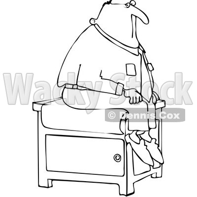 Royalty-Free Vector Clip Art Illustration of a Black And White Patient Outline © djart #1054356