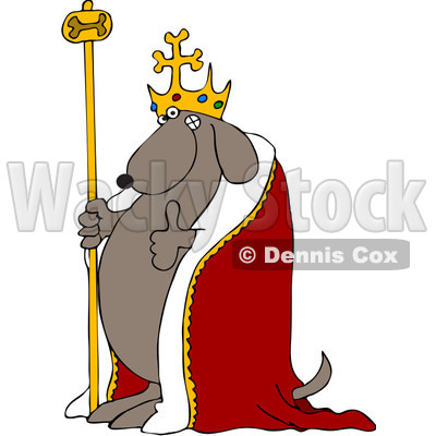 Royalty-Free Vetor Clip Art Illustration of a Dog King Holding A Thumb Up © djart #1055085
