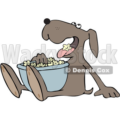 Royalty-Free Vector Clip Art Illustration of a Dog Eating Popcorn © djart #1055593