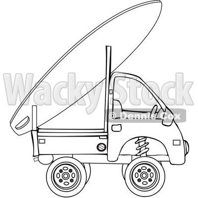 Royalty-Free Vector Clip Art Illustration of a Surf Board On A Surf Truck © djart #1056421