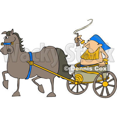 Royalty-Free Vector Clip Art Illustration of a Horse Pulling A Guy In A Chariot © djart #1059517