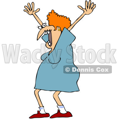 Clipart Scared Woman Screaming - Royalty Free Vector Illustration © djart #1062797