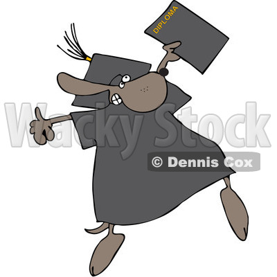 Clipart Graduate Dog With A Diploma - Royalty Free Vector Illustration © djart #1068859