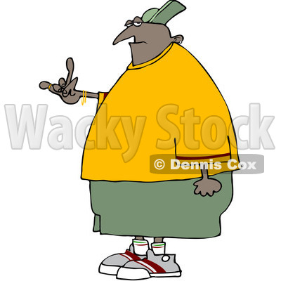 Clipart Black Gangster Gesturing - Royalty Free Vector Illustration © djart #1073094