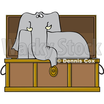 Clipart Elephant Rising In A Coffin - Royalty Free Vector Illustration © djart #1081322