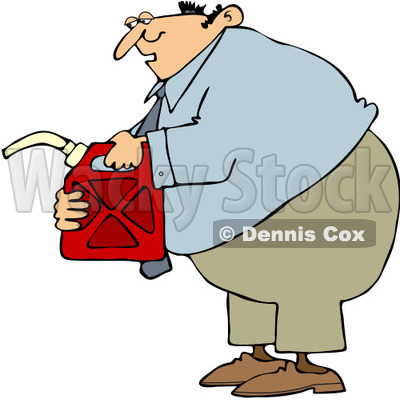 Clipart Man Holding A Gas Can - Royalty Free Vector Illustration © djart #1082266