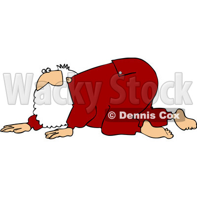 Clipart Santa Crawling And Searching - Royalty Free Vector Illustration © djart #1084443