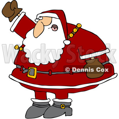 Clipart Santa Waving His Fist In The Air - Royalty Free Vector Illustration © djart #1084446