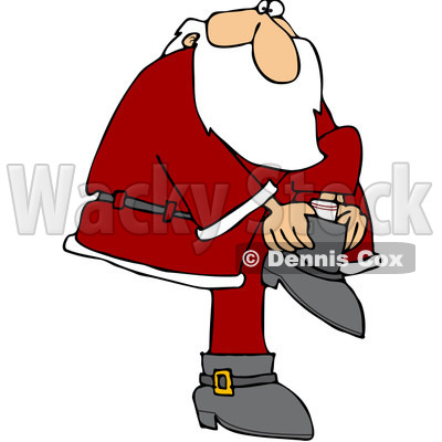 Clipart Santa Putting His Boots On - Royalty Free Vector Illustration © djart #1084857