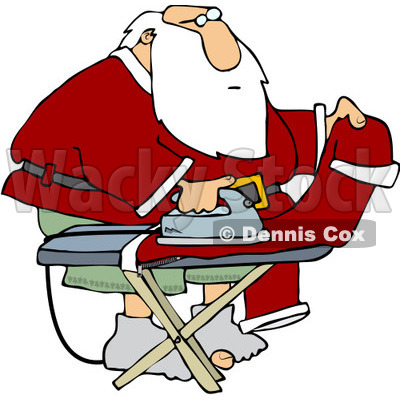 Clipart Santa Ironing His Pants - Royalty Free Vector Illustration © djart #1084860