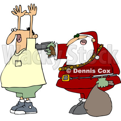 Clipart Santa Robbing A Man - Royalty Free Vector Illustration © djart #1087104