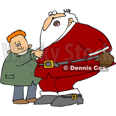 Clipart Boy Pulling Santas Beard - Royalty Free Vector Illustration © djart #1087105