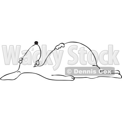 Clipart Outlined Dead Dog On Its Back - Royalty Free Vector Illustration © djart #1104849