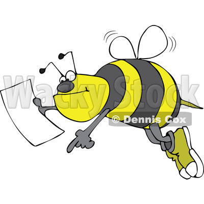 Clipart Bee Pointing And Holding A Map - Royalty Free Vector Illustration © djart #1107882