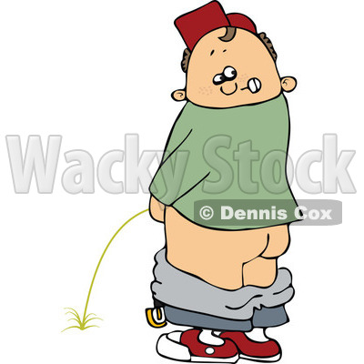 Clipart Boy Looking Back And Peeing - Royalty Free Vector Illustration © djart #1108873