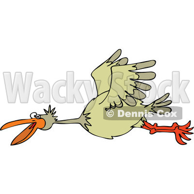Clipart Happy Bird Flying - Royalty Free Vector Illustration © djart #1111310