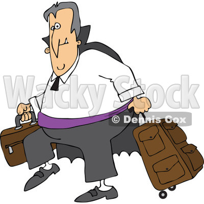 Clipart Of A Traveling Halloween Vampire With Luggage - Royalty Free Vector Illustration © djart #1116721