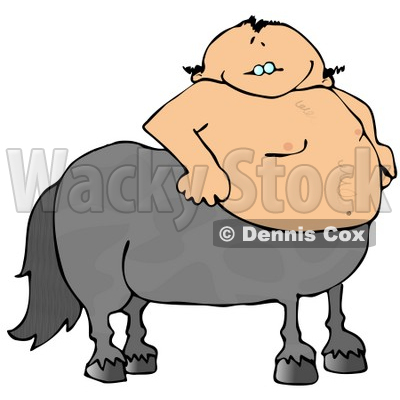 Part Man, Part Gray Horse, a Centaur Clipart Illustration © djart #11200
