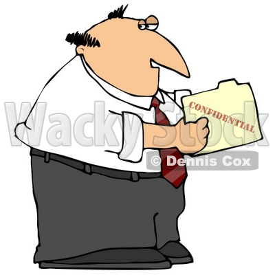Businessman Peeking in a Confidential File Clipart Picture © djart #11245