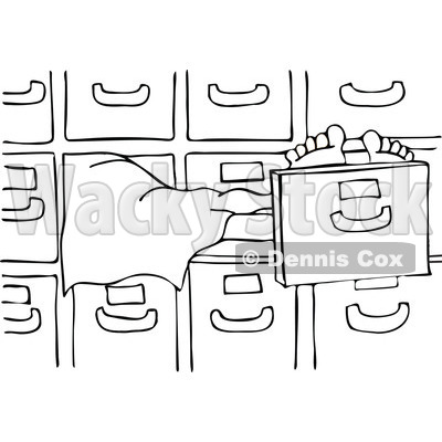 Cartoon Of An Outlined Dead Person In A Morgue - Royalty Free Vector Clipart © djart #1126032