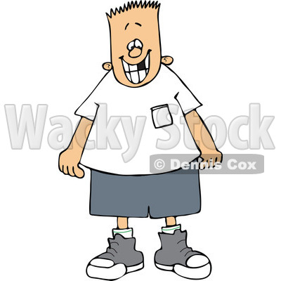 Cartoon Of A Grinning Boy With A Missing Tooth - Royalty Free Vector Clipart © djart #1144046