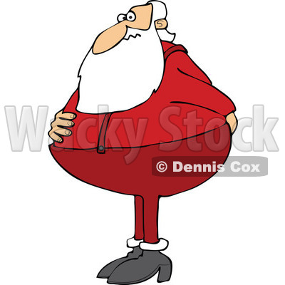 Cartoon of Santa Holding His Rear and Needing to Use the Restroom - Royalty Free Vector Clipart © djart #1146375