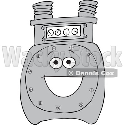 Cartoon of a Happy Gas Meter Mascot - Royalty Free Vector Clipart © djart #1184723