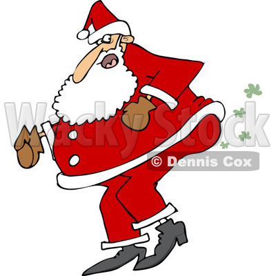 Clipart of Santa Farting - Royalty Free Vector Illustration © djart #1219047