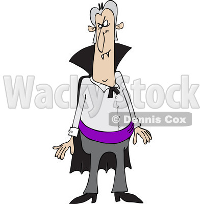 Clipart of a Vampire Standing with an Angry Expression - Royalty Free Vector Illustration © djart #1221475