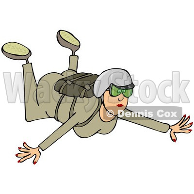 Clipart of a Woman Falling While Sky Diving - Royalty Free Illustration © djart #1222720