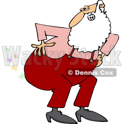 Clipart of Santa Farting Colorful Poofs - Royalty Free Vector Illustration © djart #1224446