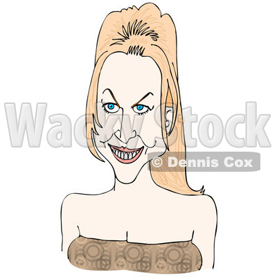 Clipart of a Caricature of Nicole Kidman - Royalty Free Illustration © djart #1224722