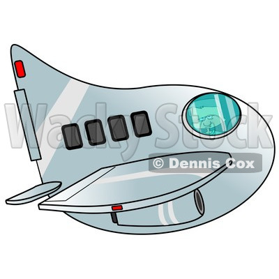 Clipart of a Boy Piloting an Airplane - Royalty Free Illustration © djart #1238979
