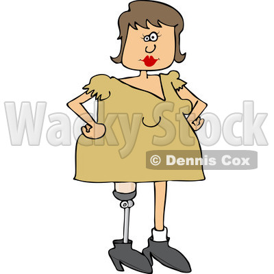 Clipart of a Caucasian Woman with an Artificial Prosthetic Leg - Royalty Free Vector Illustration © djart #1240170