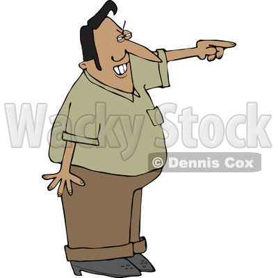 Clipart of a Mad Indian Man Pointing - Royalty Free Vector Illustration © djart #1241022