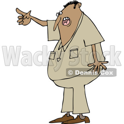 Clipart of an Angry Indian Man Yelling and Pointing - Royalty Free Vector Illustration © djart #1241026