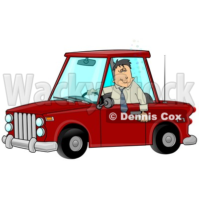 Man With an Extreme Buzz Driving While Intoxicated and Putting Other People at Danger Clipart Illustration © djart #12426