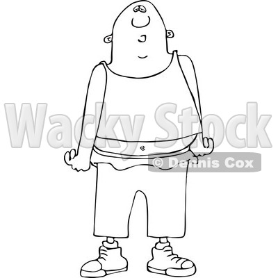 Clipart of a Black and White Gang Banger in Low Pants - Royalty Free Illustration © djart #1242870