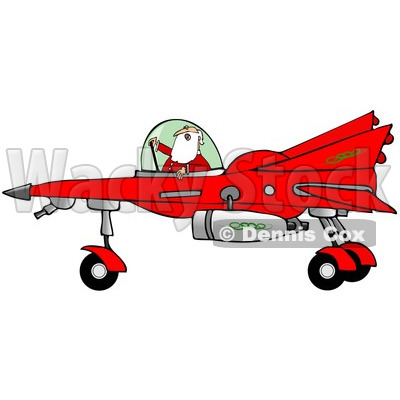 Clipart of Santa Claus Piloting a Christmas Star Fighter - Royalty Free Illustration © djart #1278092