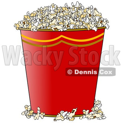 Clipart of a Gradient Red Bucket of Popcorn - Royalty Free Illustration © djart #1290750