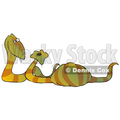 Happy Snake Couple Expecting Eggs Clipart Illustration © djart #12929