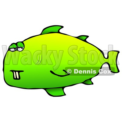 Green Buck Toothed Fish Clipart Graphic Illustration © djart #12948