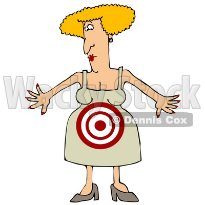 Woman With a Target on Her Stomach Clipart Illustration © djart #13226